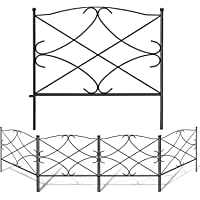 Amagabeli 60CM X 300CM Valla para Jardín Metal Valla Decorativa Hierro para Jardín Metal Negro